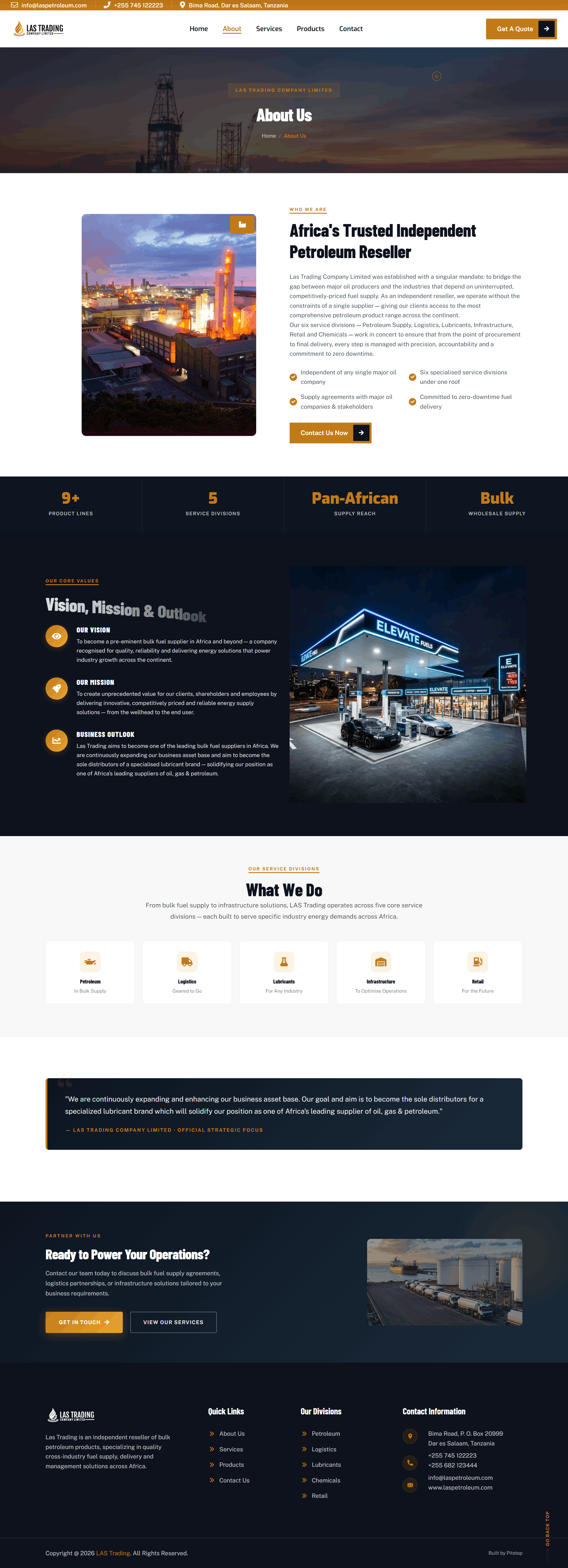 LAS Petroleum — Corporate Website Design & Development - View 2